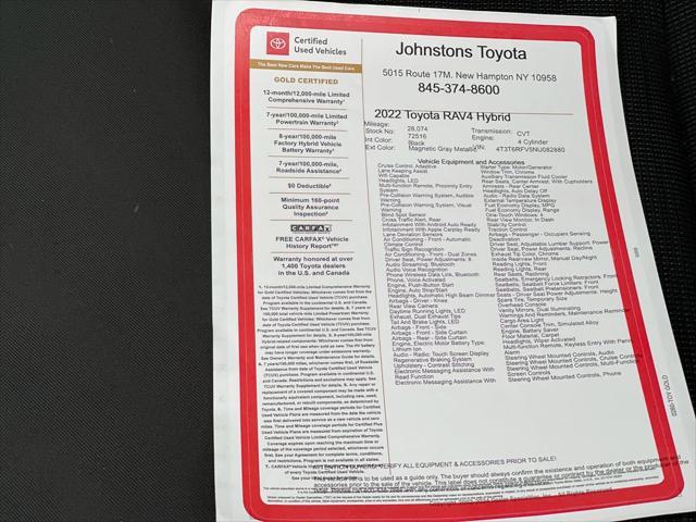 used 2022 Toyota RAV4 Hybrid car, priced at $32,897