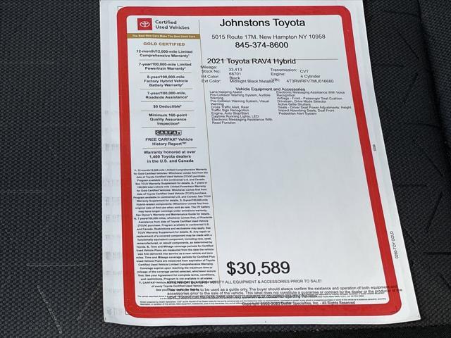 used 2021 Toyota RAV4 Hybrid car, priced at $30,589