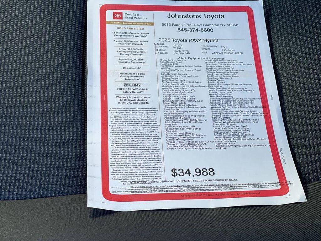used 2025 Toyota RAV4 Hybrid car, priced at $33,595
