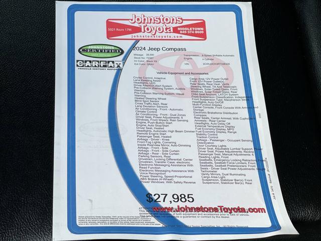 used 2024 Jeep Compass car, priced at $27,985