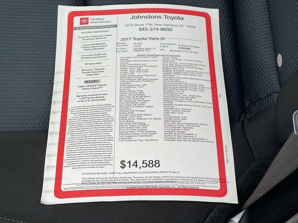 used 2017 Toyota Yaris iA car, priced at $13,685