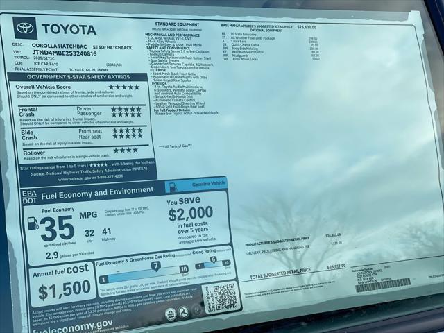 new 2025 Toyota Corolla car, priced at $26,017