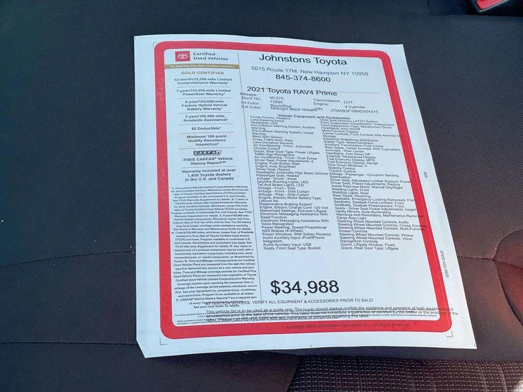 used 2021 Toyota RAV4 Prime car, priced at $33,985