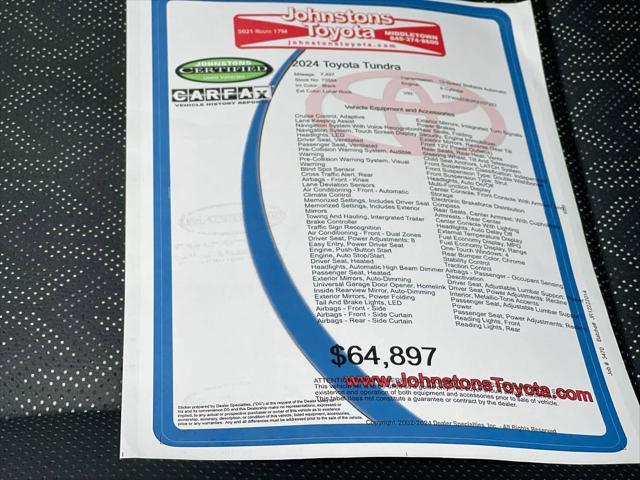 used 2024 Toyota Tundra car, priced at $64,897