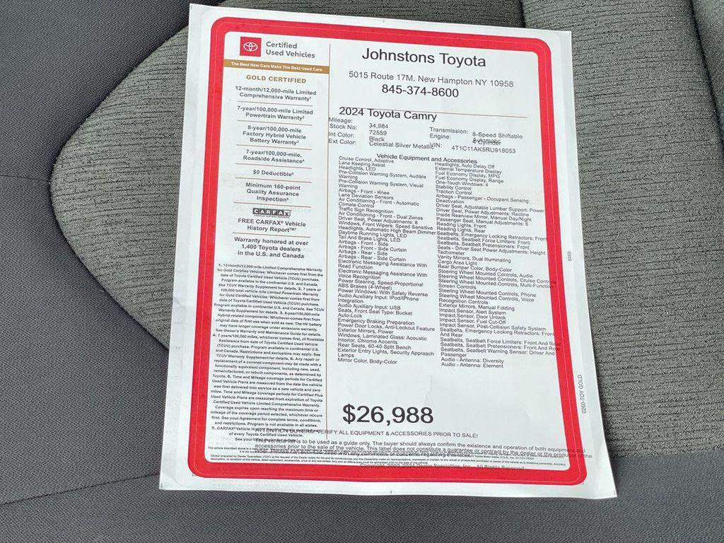 used 2024 Toyota Camry car, priced at $25,697