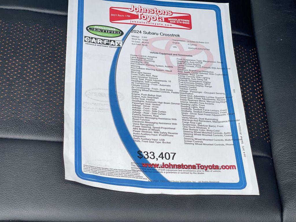 used 2024 Subaru Crosstrek car, priced at $31,497