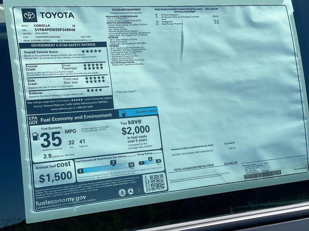 new 2025 Toyota Corolla car, priced at $24,063