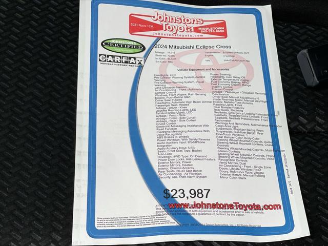 used 2024 Mitsubishi Eclipse Cross car, priced at $23,987