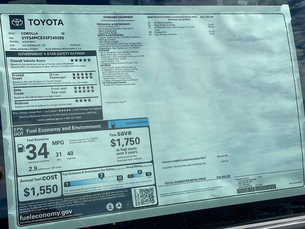 new 2025 Toyota Corolla car, priced at $26,642