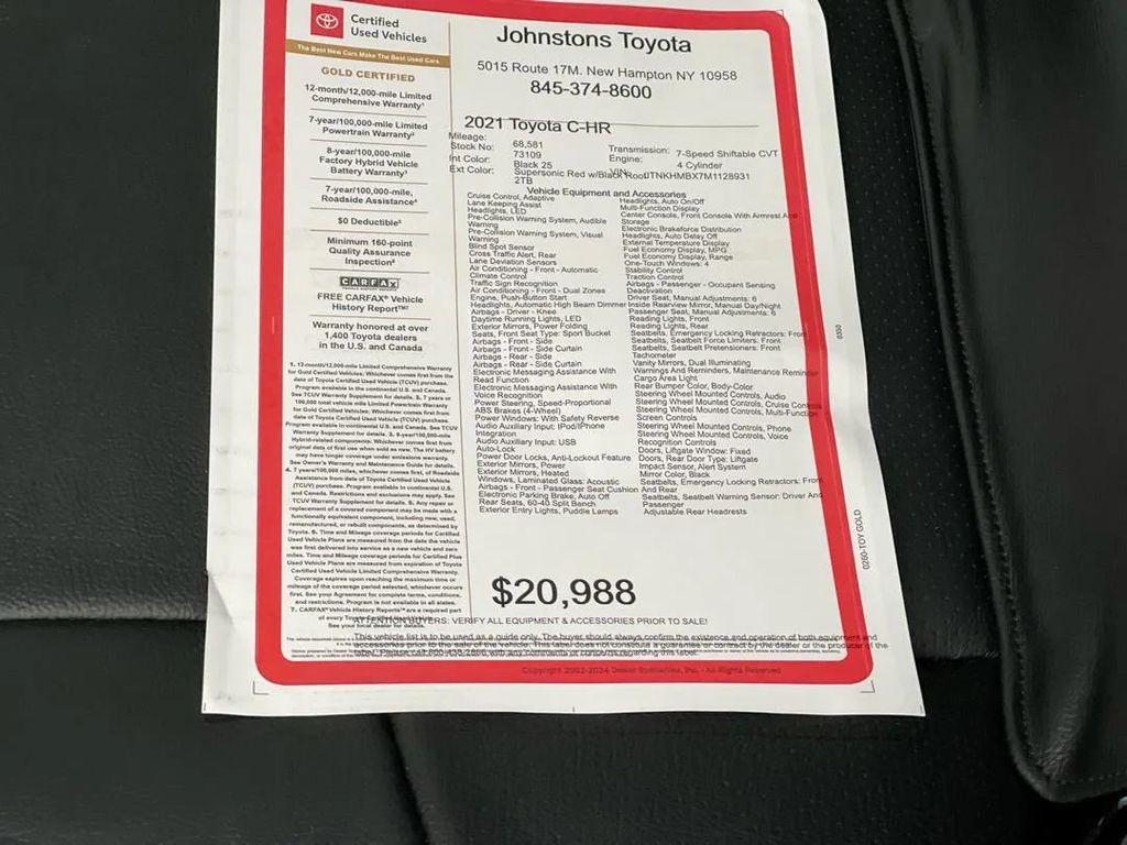 used 2021 Toyota C-HR car, priced at $19,897
