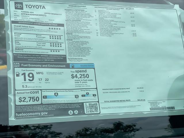 new 2025 Toyota Tundra car, priced at $60,819