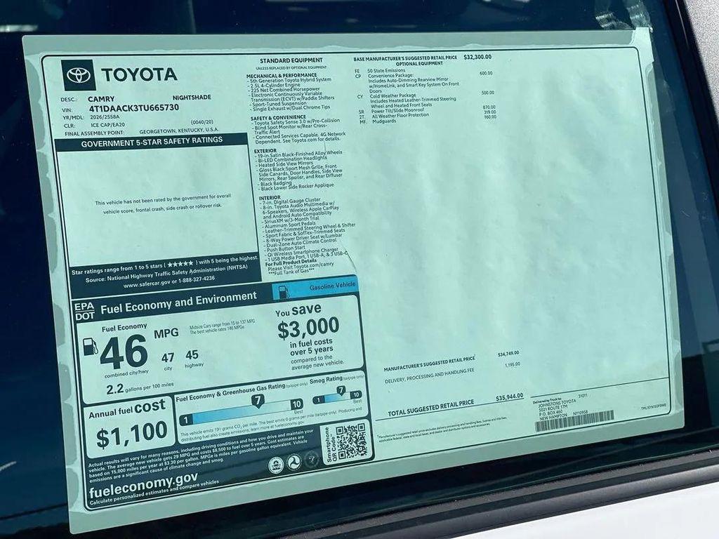 new 2026 Toyota Camry car, priced at $35,944