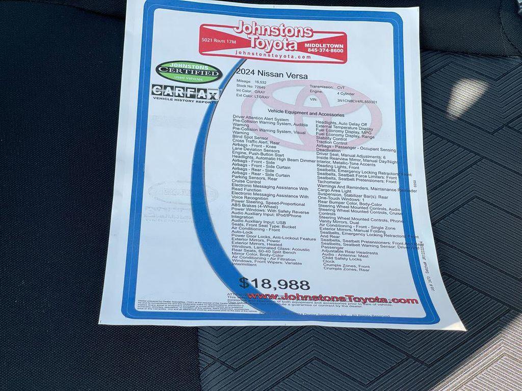 used 2024 Nissan Versa car, priced at $17,987