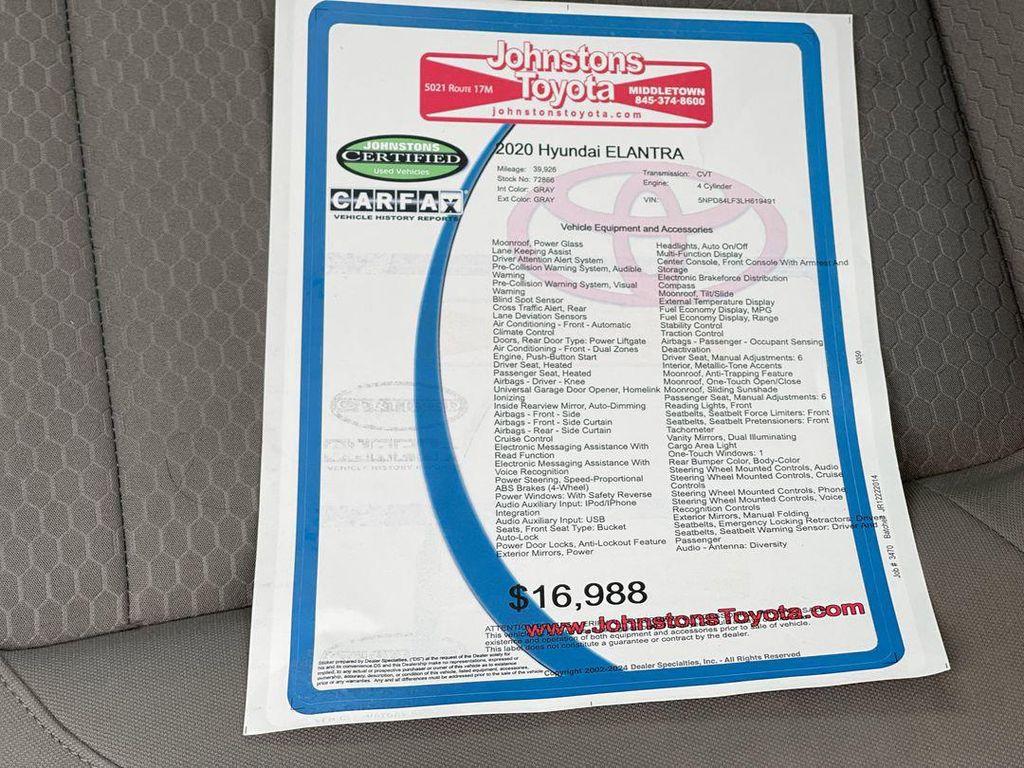 used 2020 Hyundai Elantra car, priced at $15,789