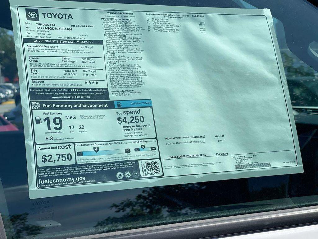 new 2025 Toyota Tundra car, priced at $54,398
