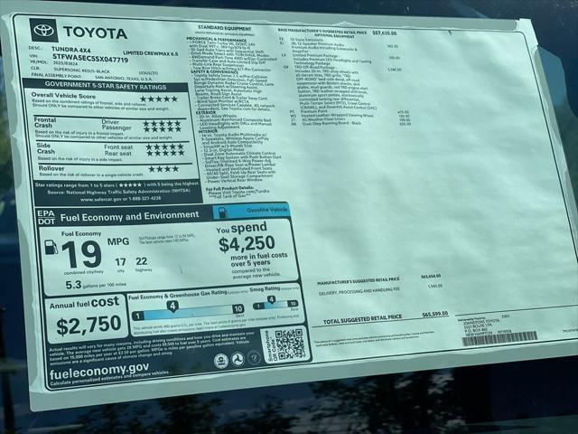 new 2025 Toyota Tundra car, priced at $63,861