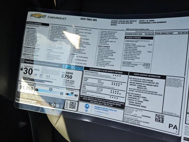 new 2025 Chevrolet Trax car, priced at $27,075