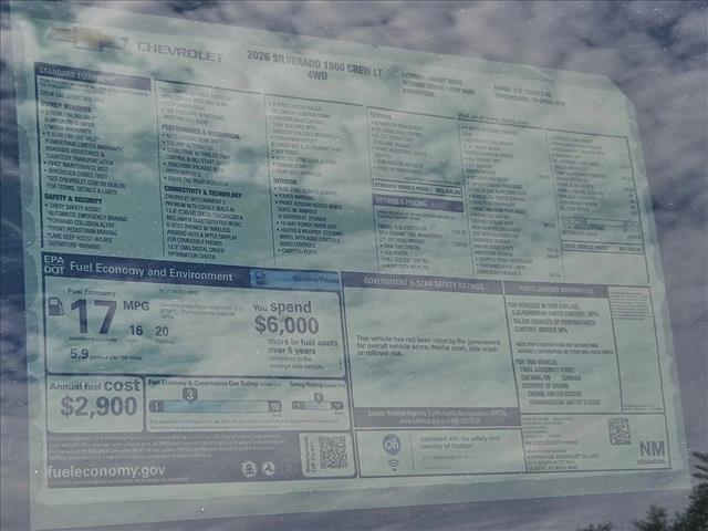 new 2026 Chevrolet Silverado 1500 car, priced at $53,380