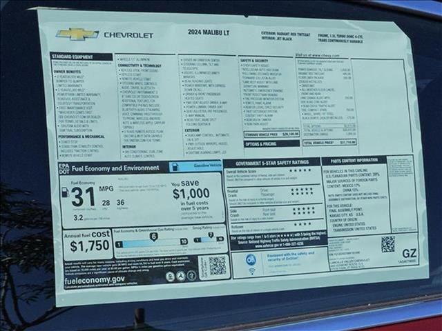 new 2024 Chevrolet Malibu car, priced at $24,747