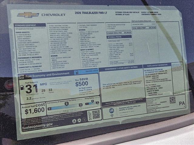 new 2026 Chevrolet TrailBlazer car, priced at $26,263