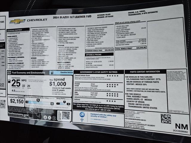 new 2024 Chevrolet Blazer car, priced at $36,045
