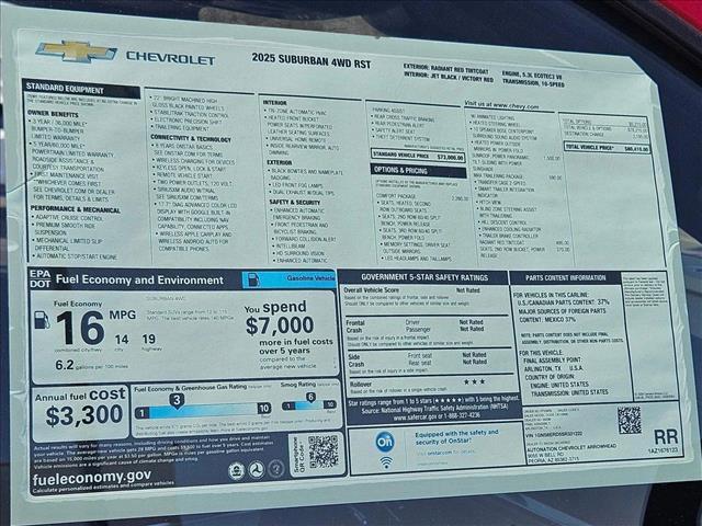 new 2025 Chevrolet Suburban car, priced at $77,563