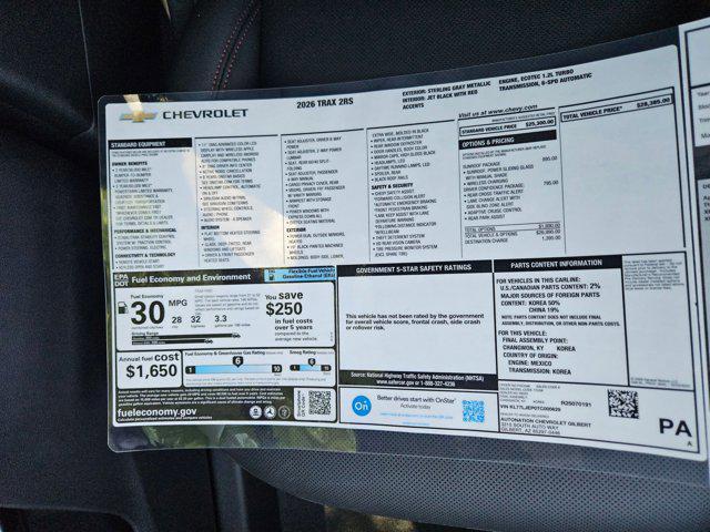 new 2026 Chevrolet Trax car, priced at $27,862