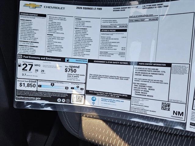new 2026 Chevrolet Equinox car, priced at $26,980