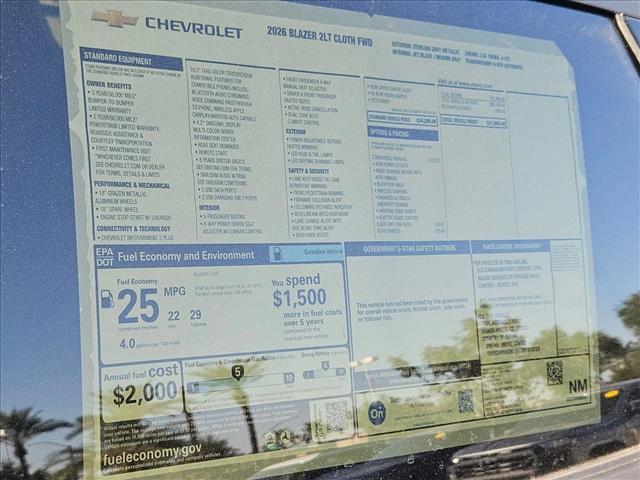 new 2026 Chevrolet Blazer car, priced at $34,265