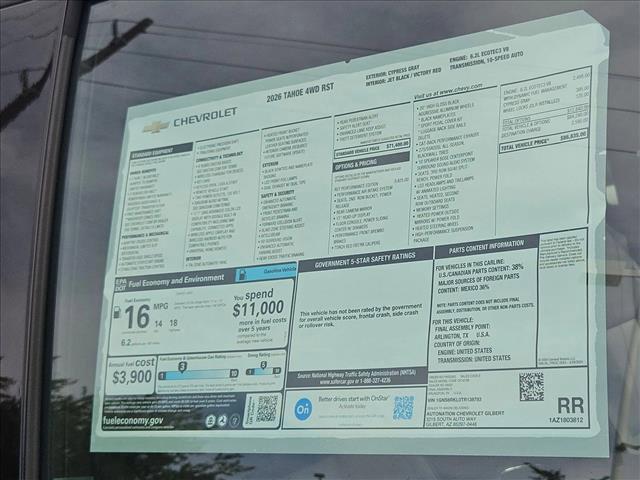 new 2026 Chevrolet Tahoe car, priced at $86,835