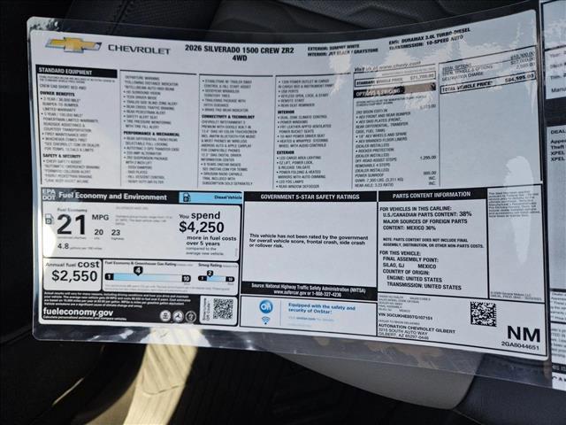 new 2026 Chevrolet Silverado 1500 car, priced at $74,873