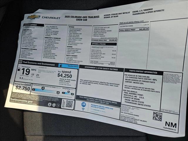 new 2025 Chevrolet Colorado car, priced at $41,381