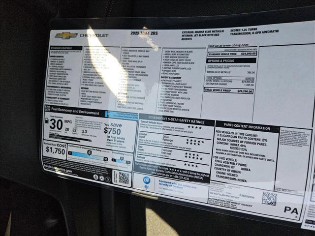 new 2025 Chevrolet Trax car, priced at $25,870