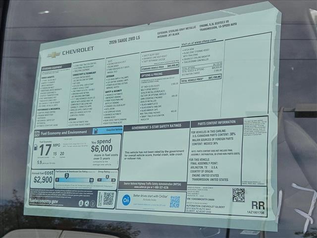 new 2026 Chevrolet Tahoe car, priced at $64,969