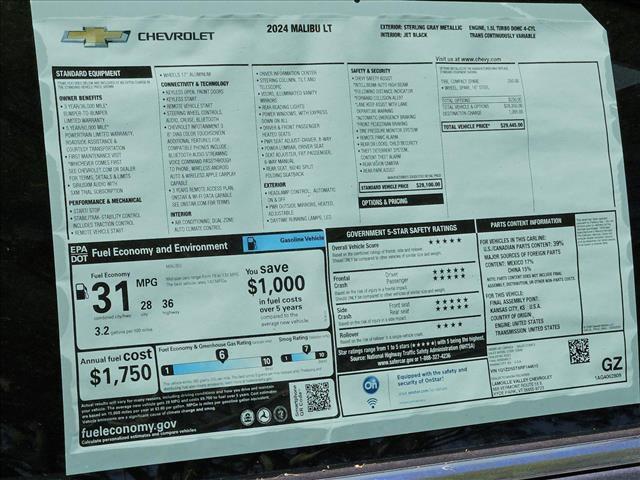 new 2024 Chevrolet Malibu car, priced at $25,995