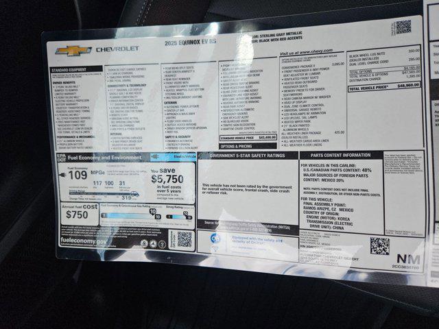 new 2025 Chevrolet Equinox EV car, priced at $41,116