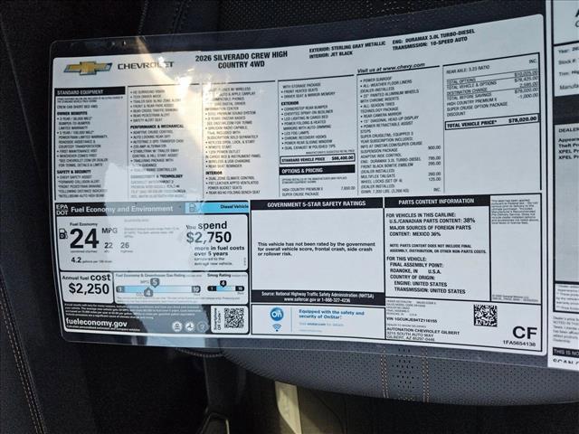new 2026 Chevrolet Silverado 1500 car, priced at $68,791