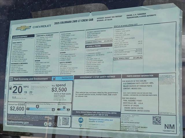 new 2025 Chevrolet Colorado car, priced at $41,805