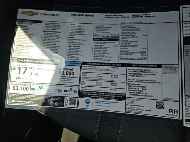 new 2025 Chevrolet Tahoe car, priced at $73,215