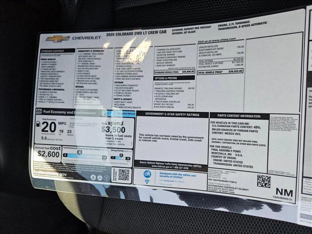 new 2025 Chevrolet Colorado car, priced at $39,425