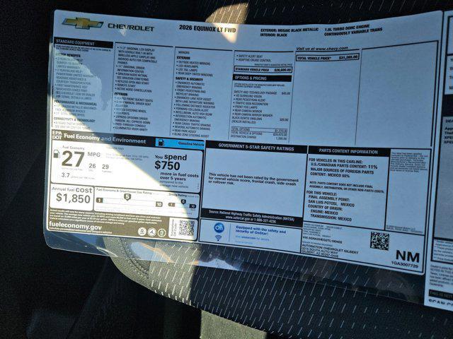 new 2026 Chevrolet Equinox car, priced at $29,835