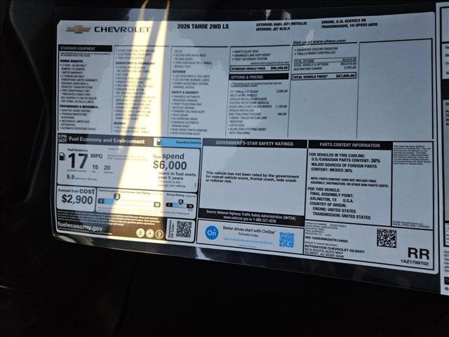 new 2026 Chevrolet Tahoe car, priced at $67,605