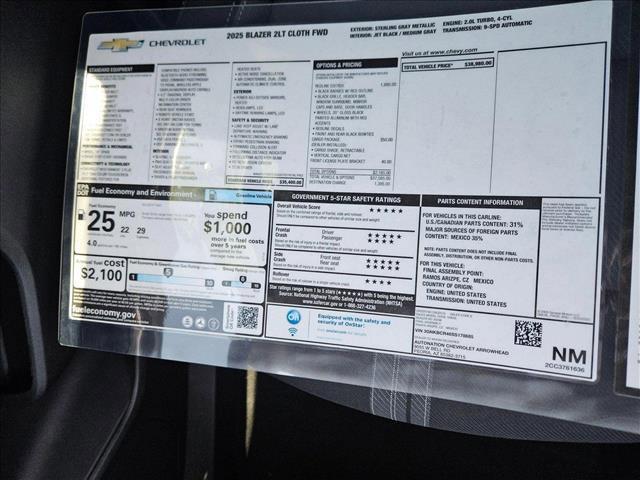new 2025 Chevrolet Blazer car, priced at $36,907