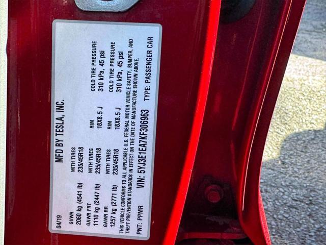 used 2019 Tesla Model 3 car, priced at $18,092