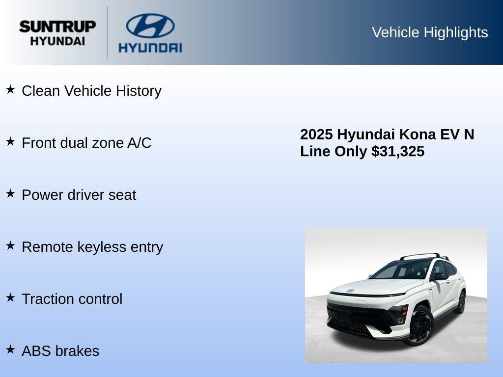 used 2025 Hyundai Kona EV car, priced at $31,325