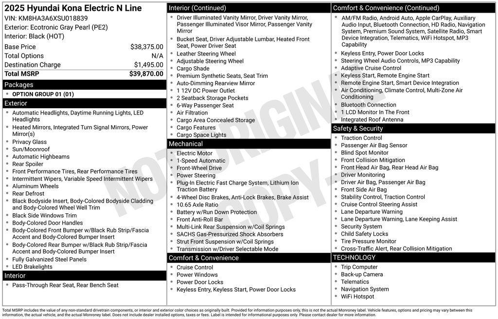 used 2025 Hyundai Kona EV car, priced at $31,997