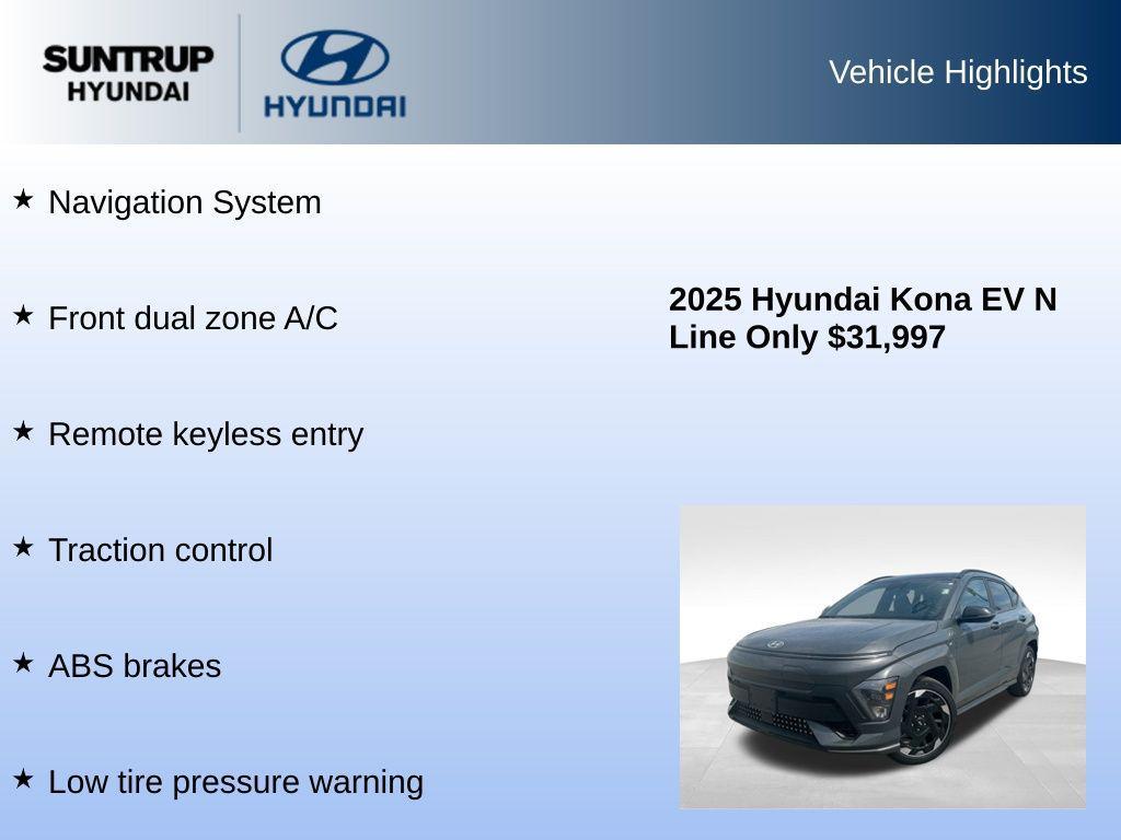 used 2025 Hyundai Kona EV car, priced at $31,997