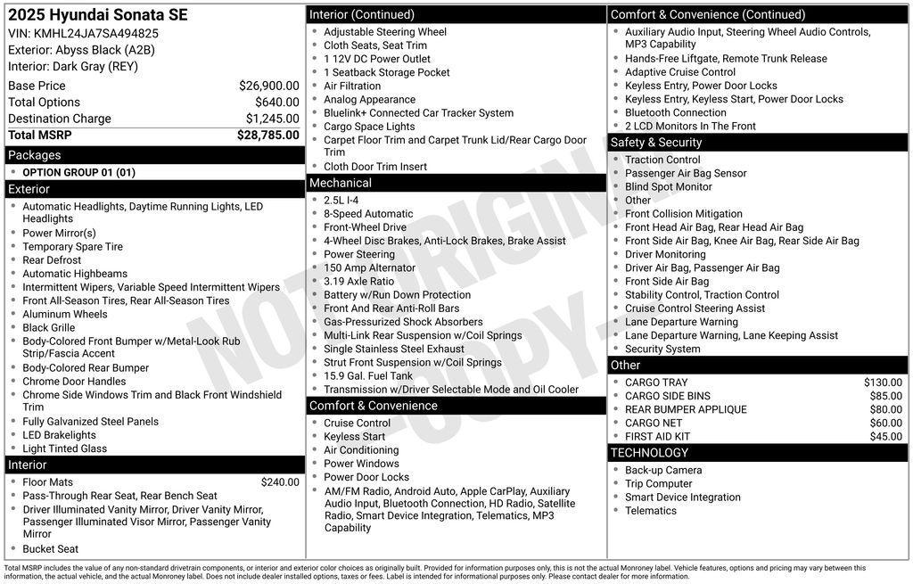 used 2025 Hyundai Sonata car, priced at $25,897