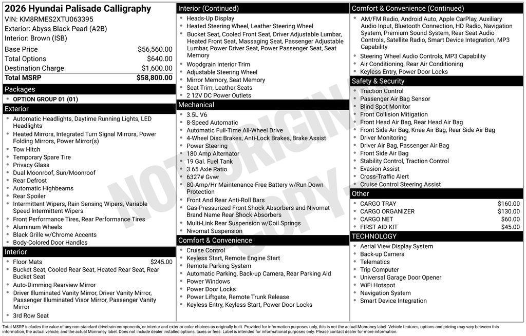 new 2026 Hyundai Palisade car, priced at $56,106