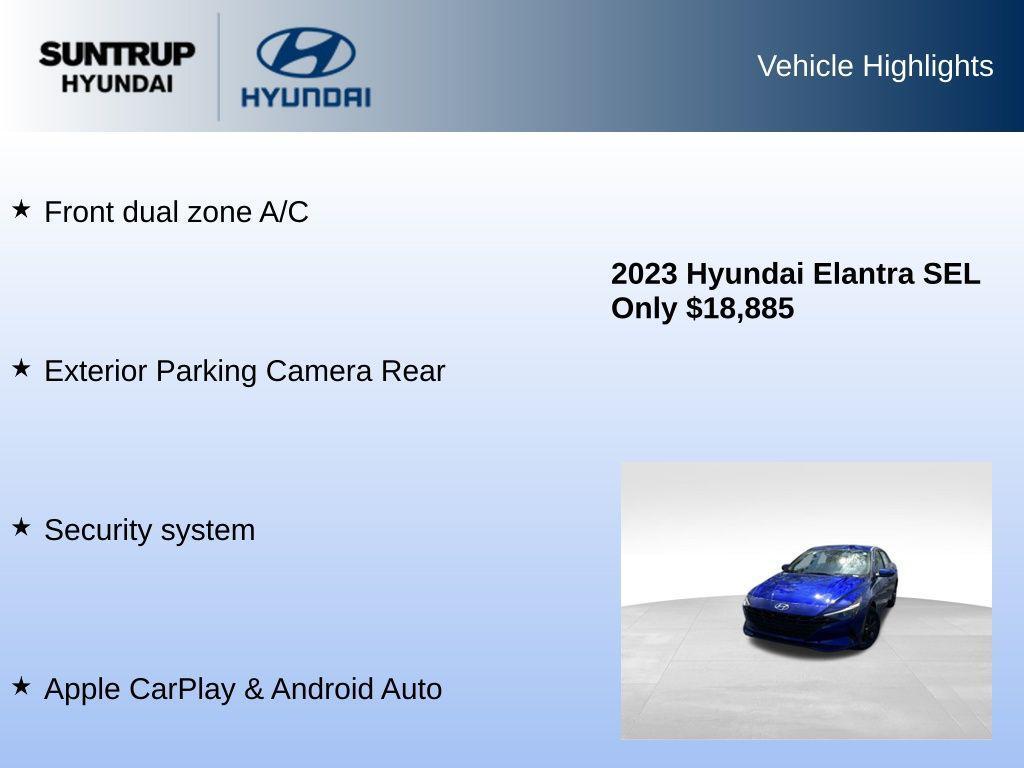 used 2023 Hyundai Elantra car, priced at $18,885